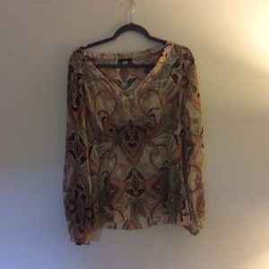 Elie Tahari silk top large  in mauve and brown